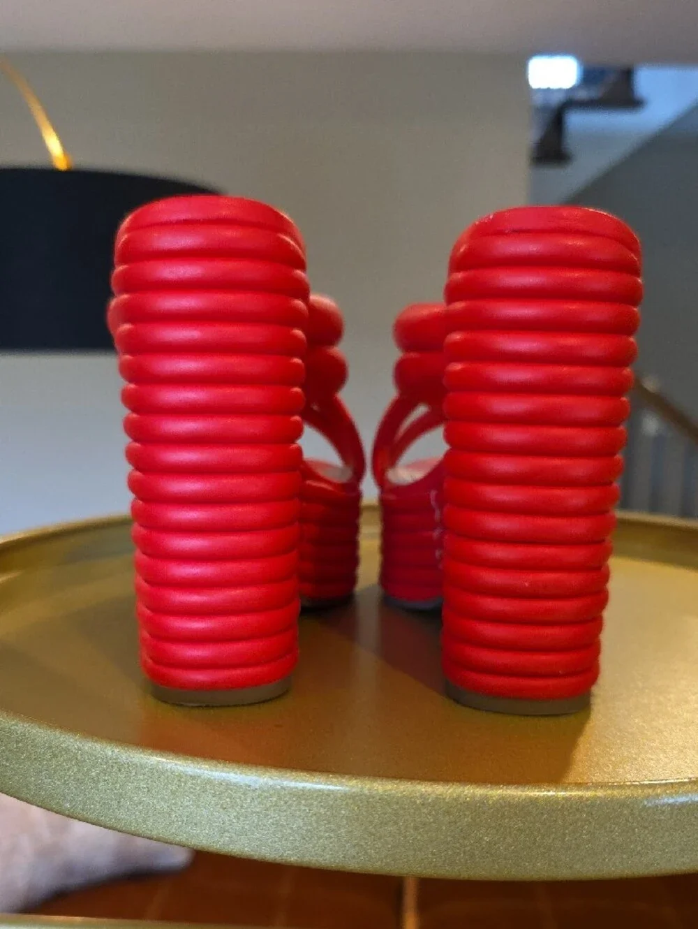 Jessica Simpson Red Platform Slide Sandals - Women's Chunky Heel